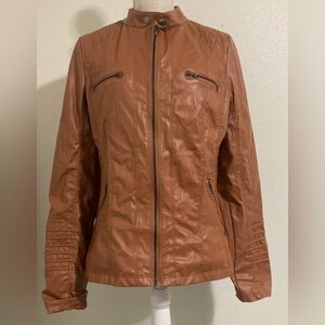No Brand Tag - Womens Faux Leather Jacket Zipdown - Size L - EUC